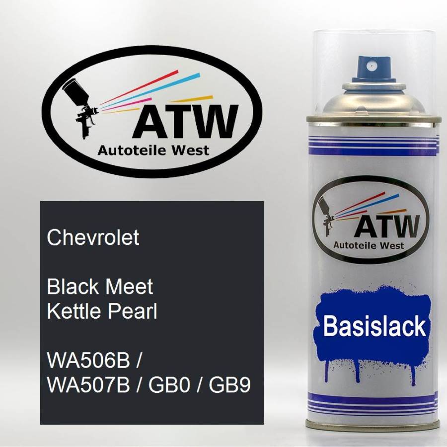 Chevrolet, Black Meet Kettle Pearl, WA506B / WA507B / GB0 / GB9: 400ml Sprühdose, von ATW Autoteile West.